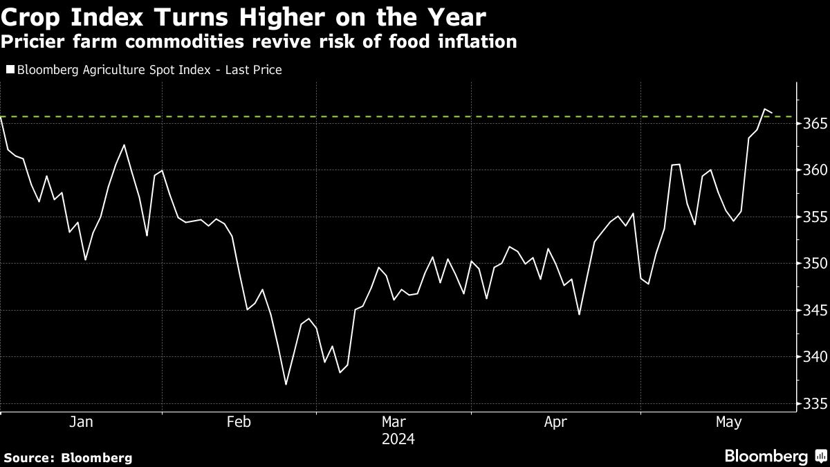 Crop Index Erases 2024 Loss, Rekindling Food Inflation Worries