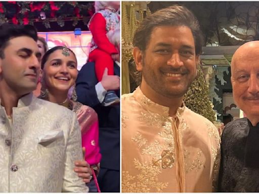 Anant Ambani-Radhika Merchant Wedding: Ranbir Kapoor-Alia Bhatt groove to dhol beats in UNSEEN video; Anupam Kher poses with MS Dhoni and more