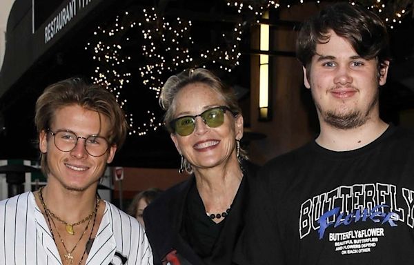 Sharon Stone and Sons Roan and Laird Have Dinner in L.A. During Rare Public Outing Together