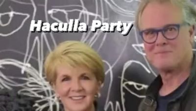 Julie Bishop's new man Steve Gray is revealed as a leather-jacket wearing motorcycle enthusiast - as loved-up photos emerge of the couple