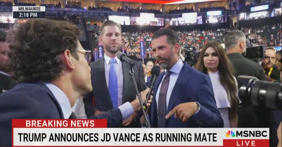 ‘Get Out of Here’: Don Jr. Rips MSNBC Reporter to His Face, Says ‘I Expect Nothing Less From You Clowns’