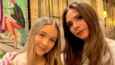 Harper Beckham looks just like her mother Victoria on sun-soaked family holiday
