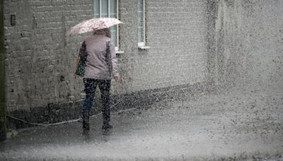 Yellow rain warning issued with downpours and thunderstorms forecast