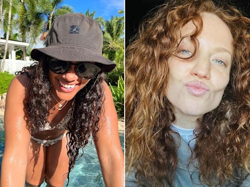 Alex Scott is a total siren in ocean-blue crochet dress on holiday with Jess Glynne