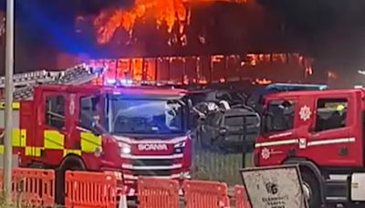 Massive fire erupts at Scots industrial estate sparking major emergency response