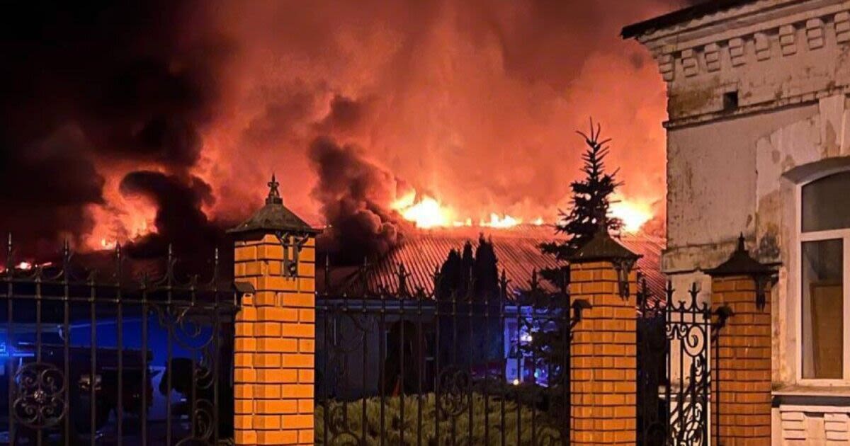 Russia burning as Ukraine launches overnight drone strike causing huge fireball