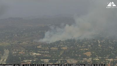 Forward progress stopped on a brush fire that ignited in Thousand Oaks Saturday