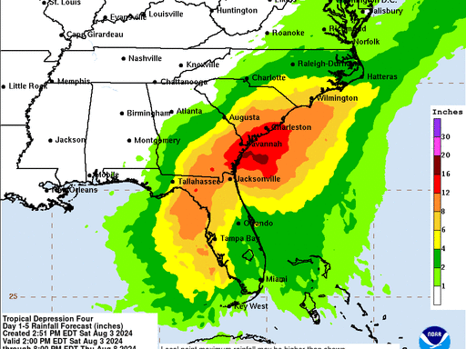 Tropical storm update: Some South Carolina areas could get 12-16 inches of rain