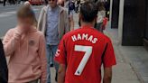 Police hunt for Man Utd fan with ‘Hamas 7’ printed on his shirt