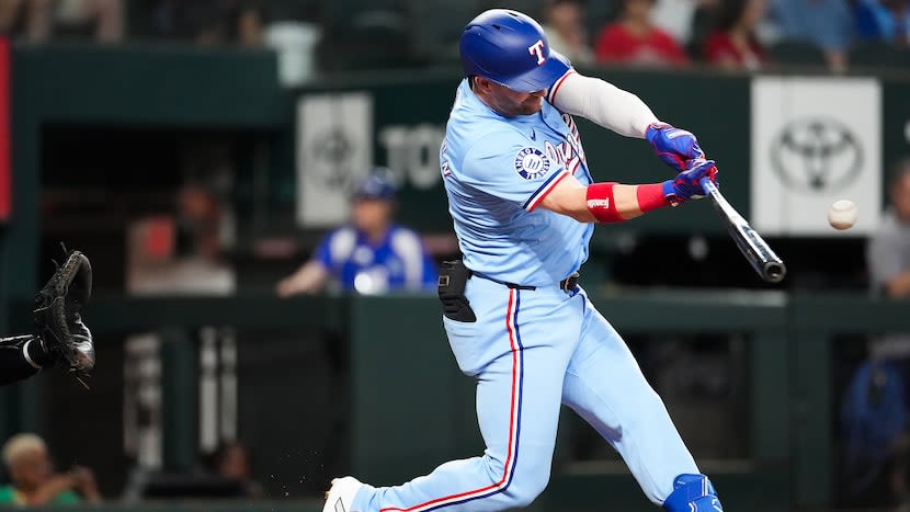 Why is Robbie Grossman in Texas Rangers lineup after being placed on waivers?