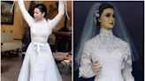 Comparan vestido de novia de Ángela Aguilar con el de "La Pascualita", famoso maniquí