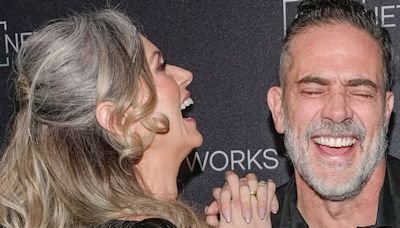 Jeffrey Dean Morgan cuddles up to Hilarie Burton as loved-up couple lead stars at AMC Networks' 2024 Upfronts