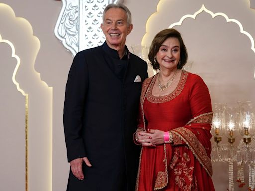 Tony Blair joins celebrities at lavish Ambani wedding in India