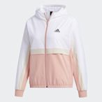 ADIDAS FI JKT HOOD 女款白粉連帽風衣外套-NO.GP0620