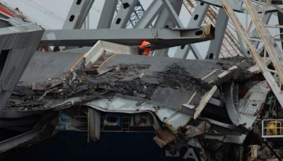 Bridge Wreckage To Be Removed From Container Ship at Baltimore Collapse Site