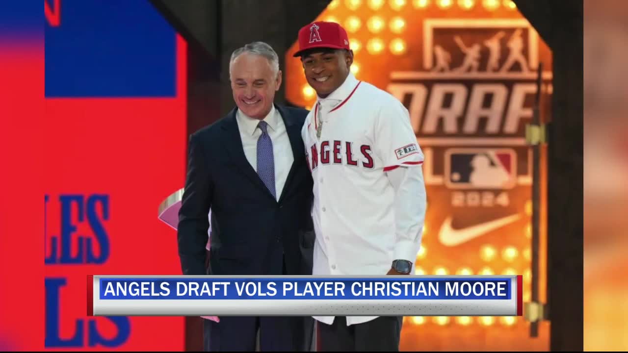 Los Angeles Angels draft Vols Christian Moore with eight pick in MLB draft - WBBJ TV