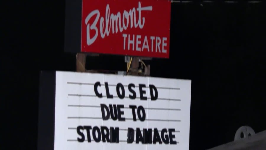 Storm causes damage in Belmont; closes down drive-in theater