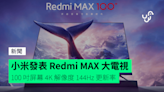 小米發表 Redmi MAX 大電視 100 吋屏幕 4K 解像度 144Hz 更新率