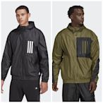 【豬豬老闆】ADIDAS W.N.D. JKT PB 內刷毛 防風 連帽 風衣外套 男款 黑H42037 綠GT3744