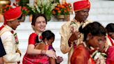 Ambani family hosts mass wedding for 50 underprivileged couples