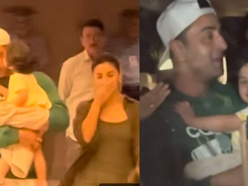 Ranbir Kapoor and Alia Bhatt spotted at the airport with daughter; Raha kisses on dad's cheeks then gives a big smile, watch video