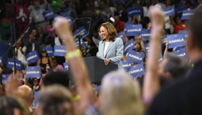 Harris challenges Trump at boisterous Georgia State rally to ‘say it to my face’ in debate dare