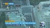 2 suspects in custody after reportedly jumping on train car at Metro station in DTLA