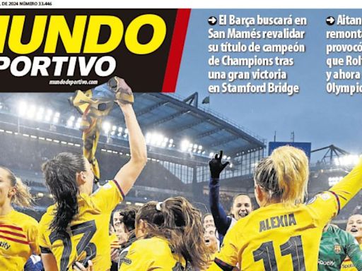 El Barça femenino, a la final de la Champions y la victoria del Atleti, en las portadas