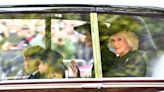 Queen Camilla Arrives at Queen Elizabeth's State Funeral at Westminster Abbey