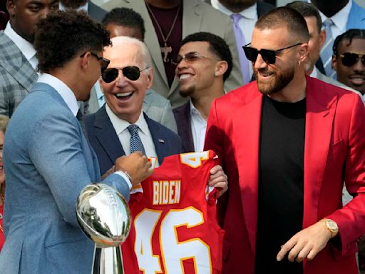 Biden is hosting the Kansas City Chiefs -- minus Taylor Swift -- to mark the team's Super Bowl title