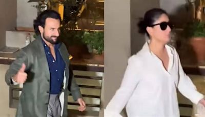 Saif Ali Khan wins the internet with his dapper look in a suit, Kareena Kapoor Khan plays it casual as they serve couple goals - WATCH video