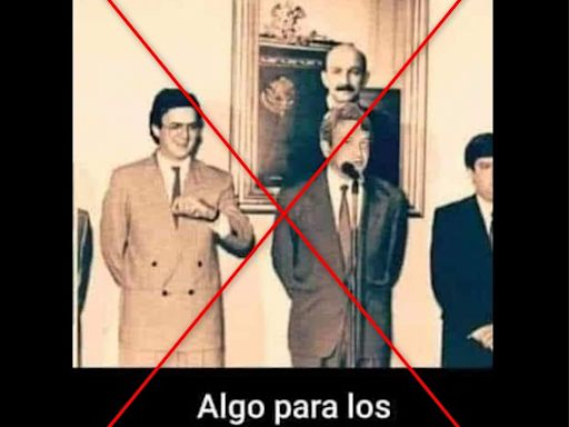 Foto de AMLO frente a un cuadro del expresidente mexicano Carlos Salinas es un montaje