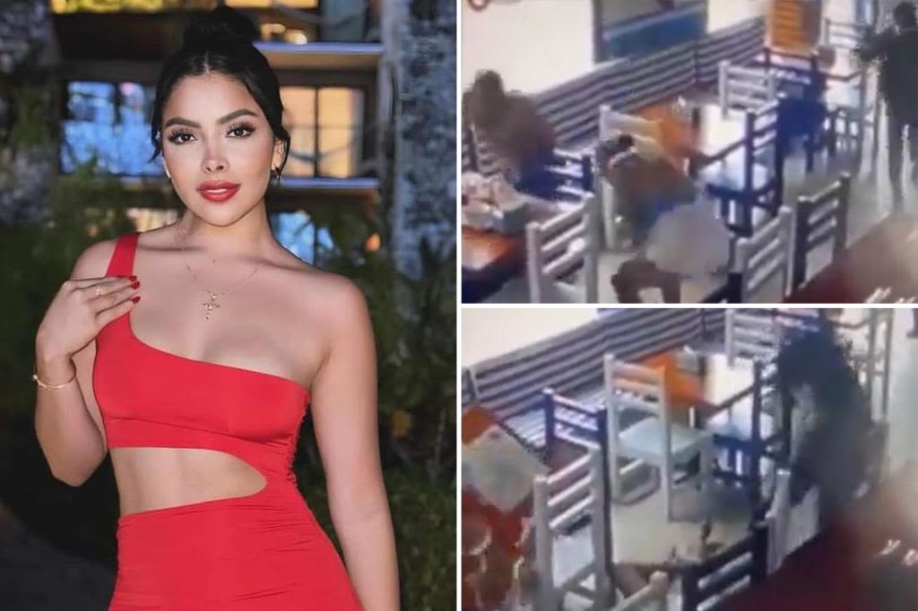 Shocking moment beauty queen is gunned down in public after she was linked to Ecuadorian gang boss