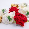Corsages made from silk or other synthetic materials. Long-lasting and realistic-looking. Popular for weddings and other formal events.