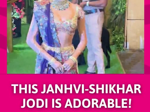 Shikhar Pahariya Steps Back as Janhvi Kapoor Takes Center Stage At Ambani's Puja | Entertainment - Times of India Videos