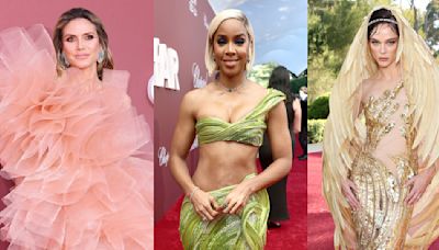 Kelly Rowland Goes Green in Beaded Gaurav Gupta Look, Coco Rocha Brings Drama in Gold Feathers and More Stars at amfAR Cannes Gala...