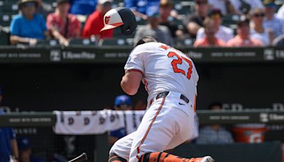 Orioles catcher James McCann struck in nose by 94 mph pitch, stays in game