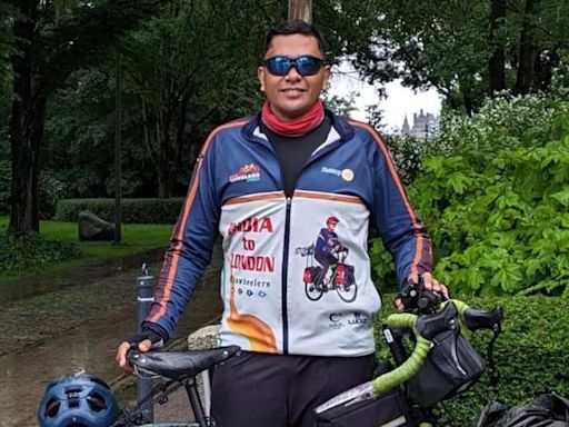 Covering 22,000kms in 2 years, Kerala cyclist reaches Paris to cheer for Neeraj Chopra | Paris Olympics 2024 News - Times of India