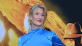 Laura Dern Pops in Color-Blocked Satin Outfit & Silver Prada Pumps at ‘Jurassic World: Dominion’ LA Premiere