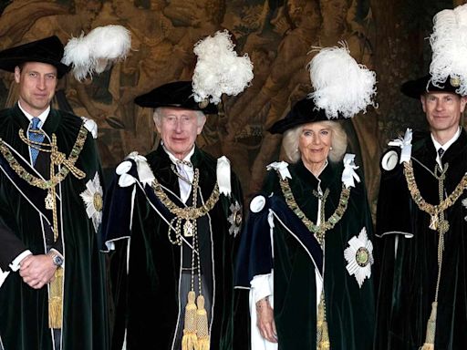 Prince William, King Charles, Queen Camilla and Prince Edward Star in Regal New Portrait (Wearing Plumed Hats!)