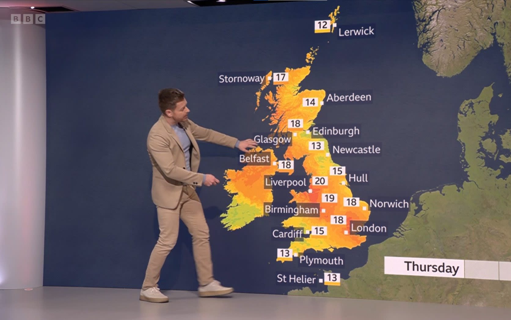 Why are the BBC weather maps on fire? Is it none too subtle climate propaganda?