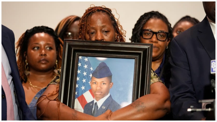 Attorneys, family of slain airman demand transparency from police officers