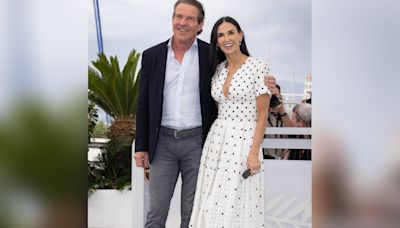 Demi Moore im Polka-Dot-Kleid in Cannes