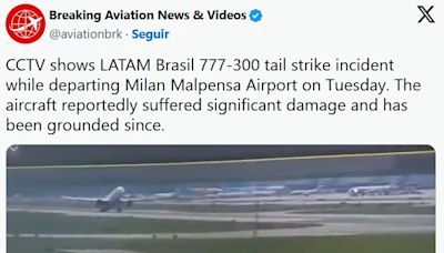 Avión de Latam aterriza de emergencia por "golpe de cola" en Milán