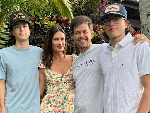 Mark Wahlberg and Rhea Durham's Sons Stand Taller Than Their Parents in New Family Vacation Photo: 'My Boys'