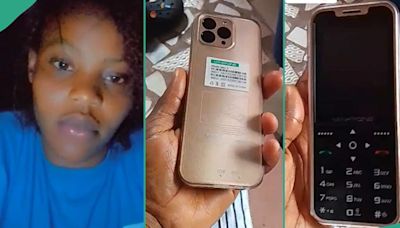 "E get 3 cameras": Lady who asked dad for iPhone shows phone he bought for her