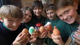 Students from St. Francis De Sales Sacred Heart school in Bennington participate in egg contest