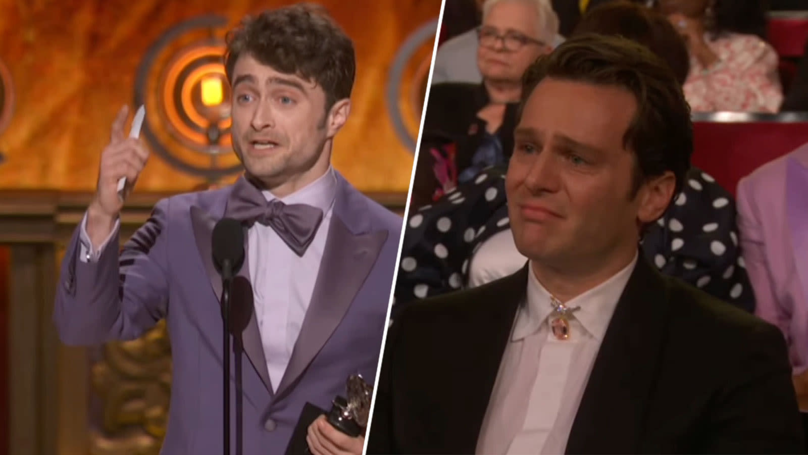 Daniel Radcliffe Thanks A Crying Jonathan Groff After Tony Awards Win For ‘Merrily We Roll Along’: “I ...