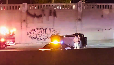 Street takeover suspect crashes on 101 Freeway following pursuit