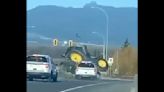Canadian Mounties seemingly PIT a large tractor in dramatic video